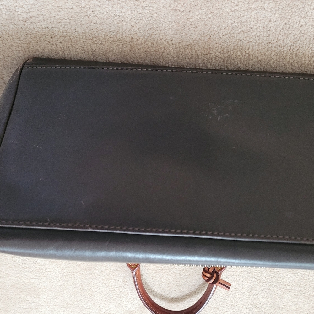 Classic Black and Brown Leather Dooney & BourkeBag  As Is Nail Polish On Inside - Picture 4 of 13